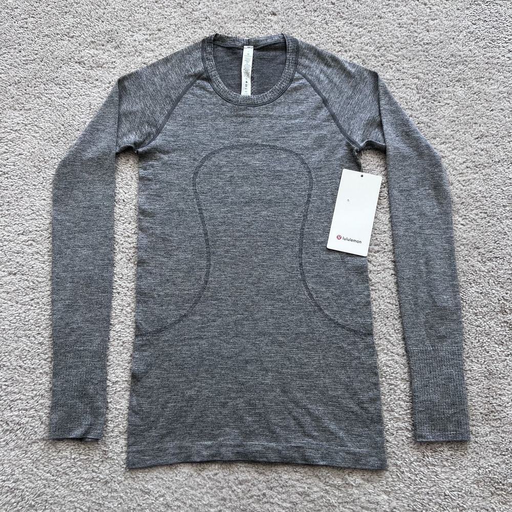 Lululemon Swiftly Tech LS Crew Shirt Womens 6 Gray Long Sleeve Running Seamless